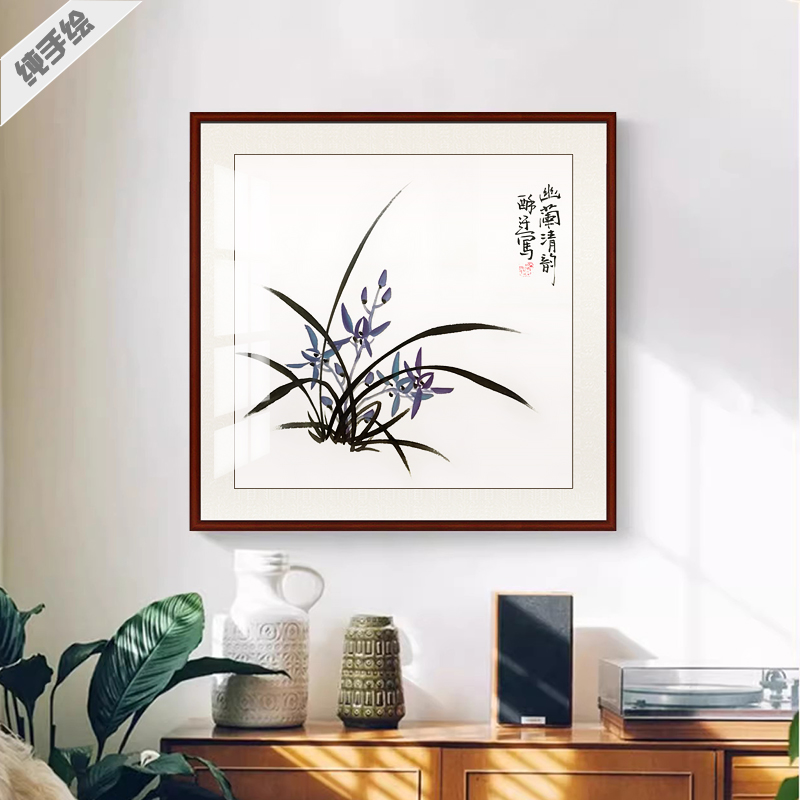 纯手工纯手绘国画花鸟真迹字画卧室餐厅书房斗方小品兰花竹子秒杀