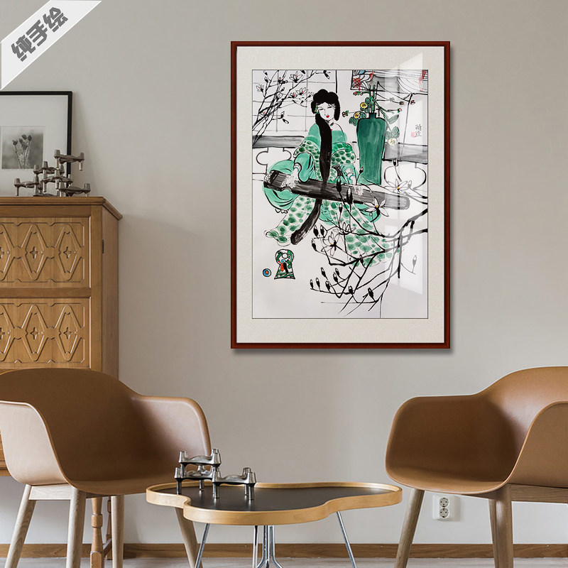 纯手绘手工中国画真迹人物房间挂画卧室画浴室画美人画仕女画小品