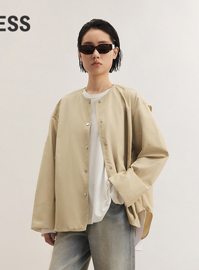 【商场同款】LESS2025年秋新无领松弛感休闲夹克外套女2P861850H