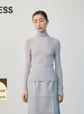 LESS高领打底针织衫女系带设计感薄款休闲修身内搭上衣2O1310760