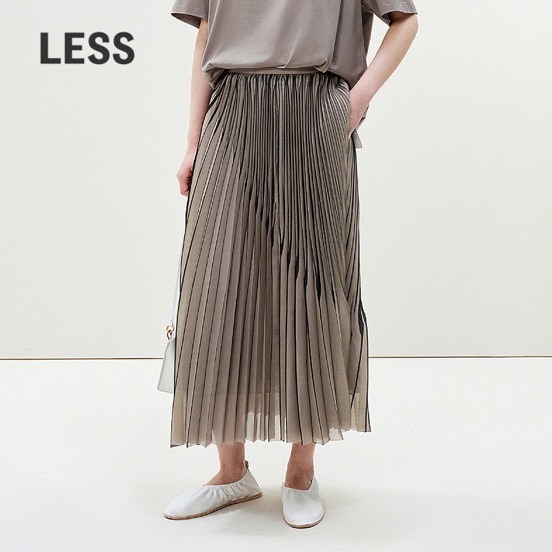 【精工系列】LESS欧根纱半身裙气质立体压褶伞裙含内里2P5D1