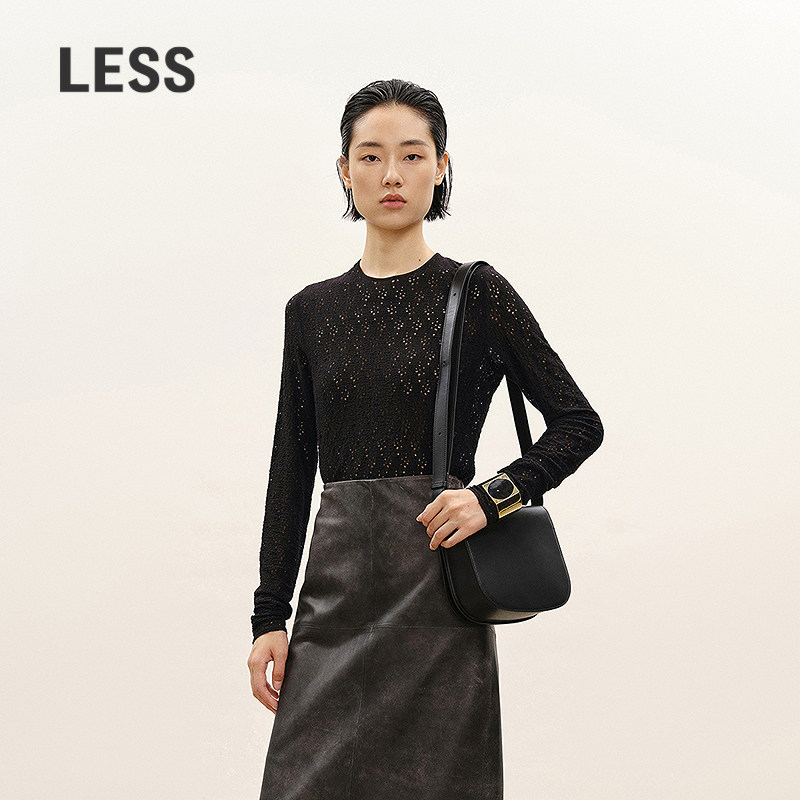 【商场同款/CNY系列】LESS2026春新款镂空蕾丝长袖T恤女2Q2114920,女装/女士精品,T恤,淘宝优惠券,粉丝福利购,淘宝优惠卷