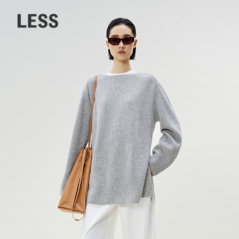 LESS纯色含山羊绒套头针织衫