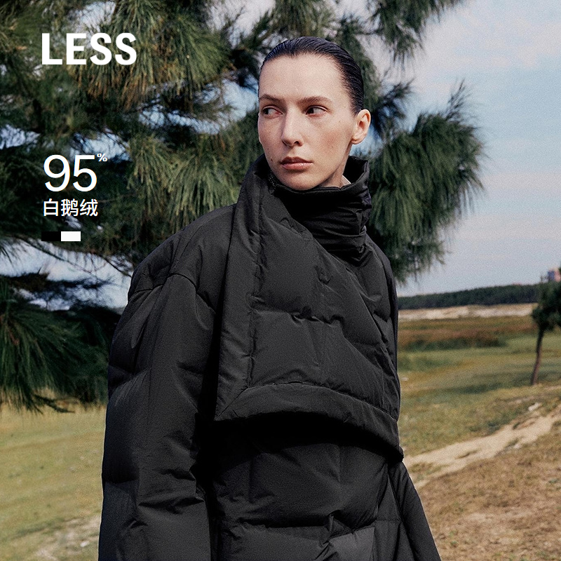 LESS方格白鹅绒羽绒服