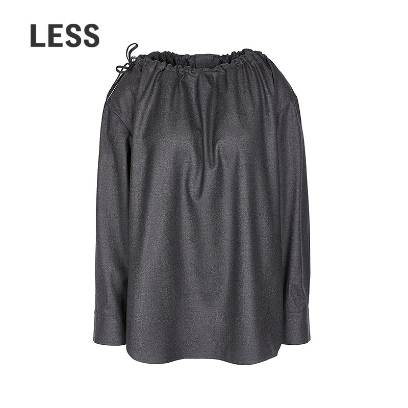 【商场同款】LESS2026春新款通勤绵羊毛宽松休闲衬衫女2Q1