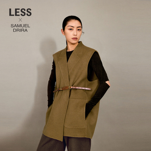 感无袖 毛呢马甲女工装 LESS拓印英式 上衣2O0811350 SAMUEL系列