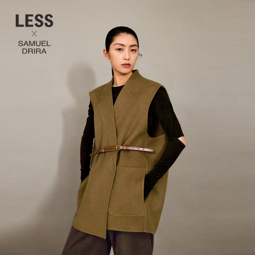 LESS英式毛呢马甲工装感无袖上衣