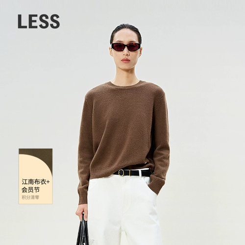 LESS山羊绒套头圆领针织衫女新款