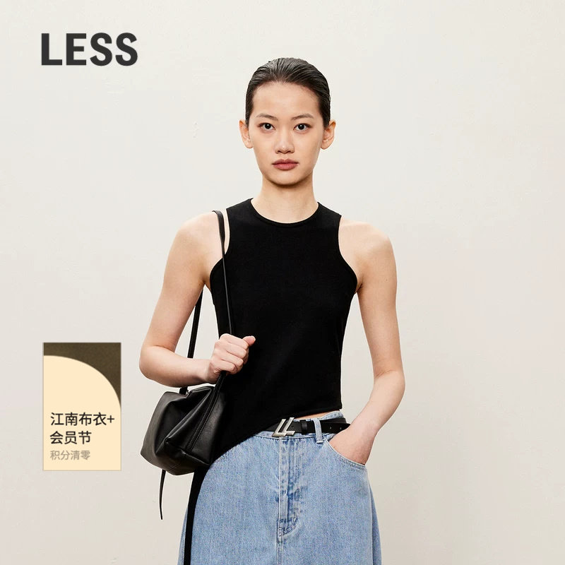 LESS秋肌理感解构修身上衣女简约绵羊毛无袖针织背心2O7312