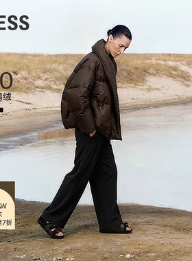 【商场同款】LESS2025冬新款新中式抽绳白鸭绒羽绒服女2P0C17750