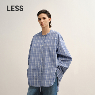 宽松全棉格纹撞色衬衫 LESS2025年秋新款 女2P9218620 商场同款