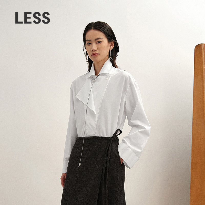 LESS设计感全棉白衬衫图片