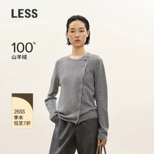 LESS斜门襟羊绒针织衫
