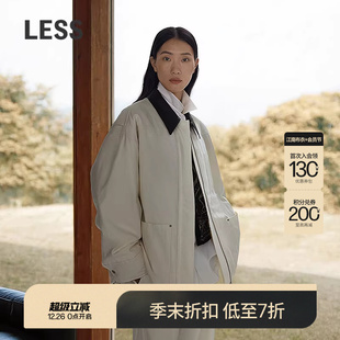 LESS2025冬新巴恩风外套轻薄白鸭绒羽绒服2PAC14690 商场同款
