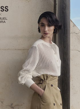 【SAMUEL系列】LESS春季镂空重工高级感长袖针织衫女2P2311750