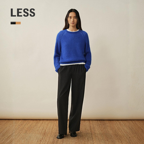 LESS通勤绒感直筒休闲裤