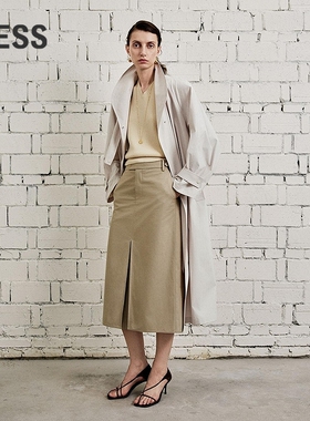 【商场同款】LESS2026春新款通勤直筒全棉开衩半身裙2Q2D10160