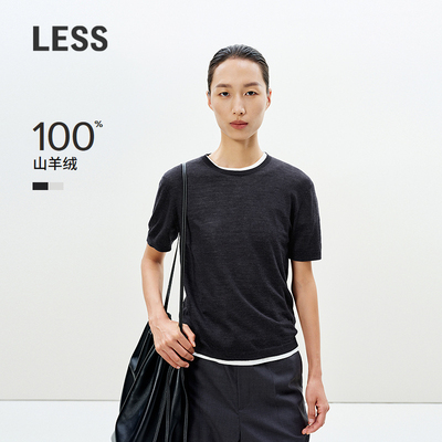 薄款短袖针织100%羊绒衫