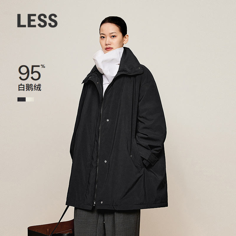 【95白鹅绒】LESS立领中长款百搭休闲宽松羽绒服外套女2O0C12800