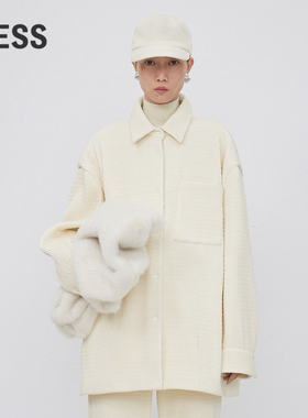 【精工系列】LESS衬衫式外套女宽松翻领工装休闲夹克2NB613160