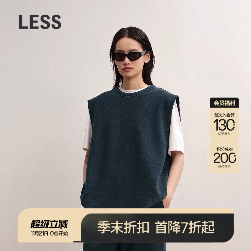LESS无袖卫衣背心女圆领休闲