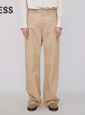 【周迅同款】LESS休闲直筒裤女复古美拉德棉质牛仔长裤2N0E13300