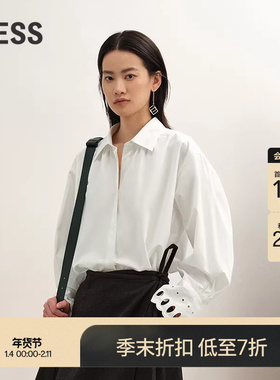 【商场同款/精工系列】LESS2025冬新款通勤设计感白衬衣2P0216980