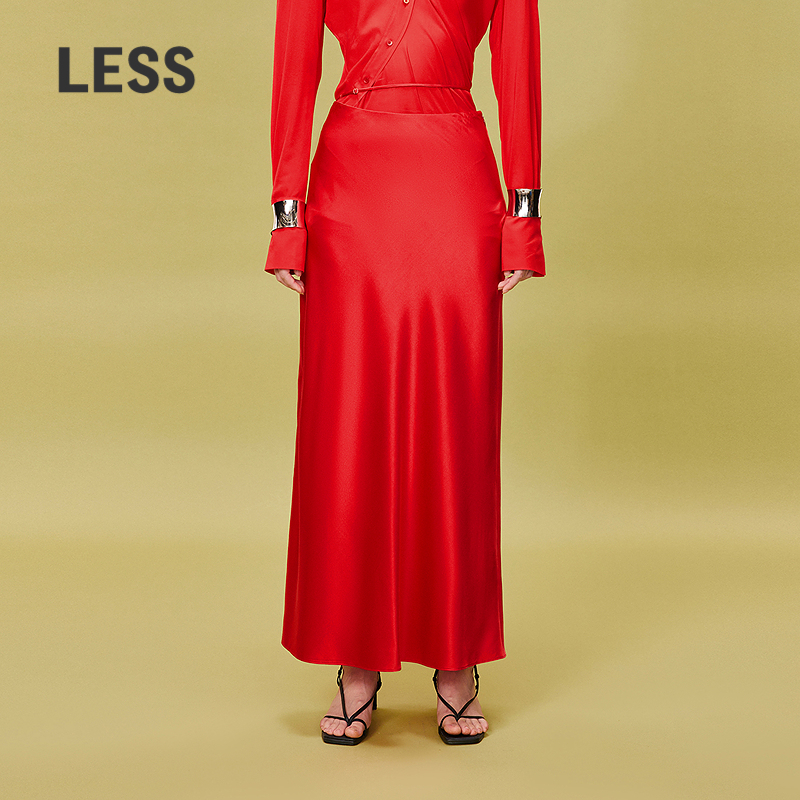 LESS6A桑蚕丝晚礼服半身长裙
