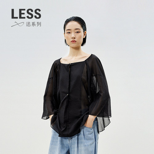 LESS朦胧纱感全棉衬衫