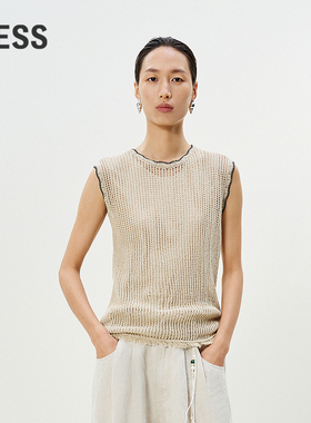 【0压系列】LESS春夏全棉套头针织衫时尚镂空针织背心2P6320680