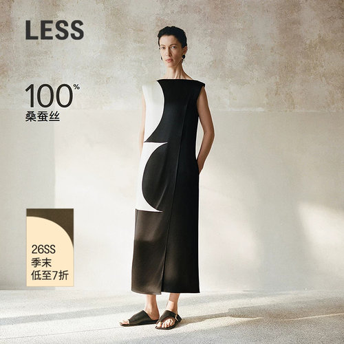 LESS桑蚕丝解构无袖连衣裙