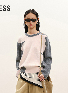 【商场同款/CNY系列】LESS2026春新款圆领套头针织衫女2Q1316530