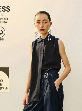 【商场同款/SAMUEL系列】LESS2026春新环保醋酸无袖衬衫2Q3215890
