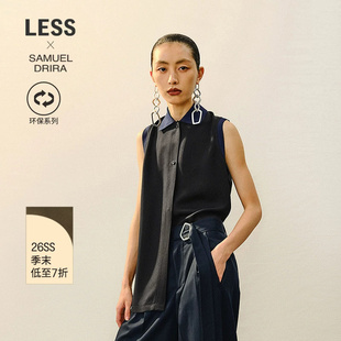 【商场同款/SAMUEL系列】LESS2026春新环保醋酸无袖衬衫2Q3215890