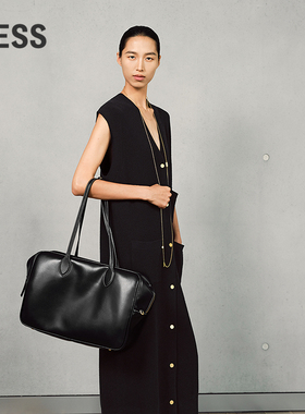 LESS春绵羊毛V领优雅时尚长裙宽松无袖修身针织连衣裙2P1G11200