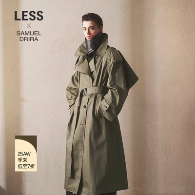 LESS复古撞色长款风衣