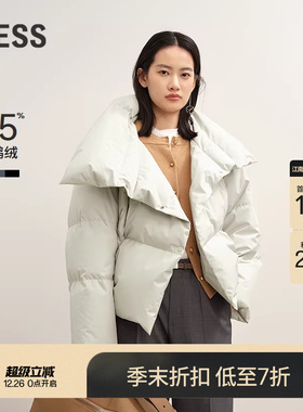 【商场同款/白鹅绒】LESS2025冬新款宽松立领短款鹅绒服2P0C17630