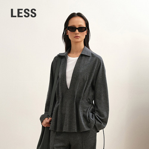 LESSV领抽绳卫衣女毛呢上衣