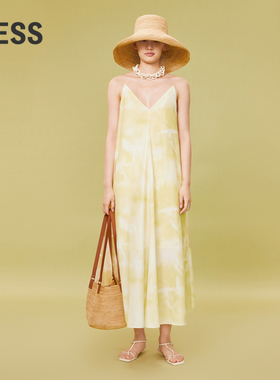 【0压系列】LESS夏季休闲度假风弥散印花A型吊带连衣裙2O5G11940
