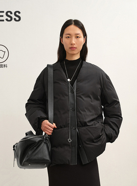 【商场同款】LESS2025冬新款轻薄款中式白鸭绒羽绒服女2PBC14620