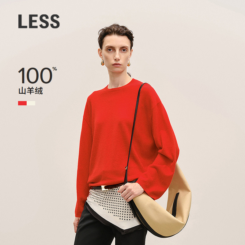 【商场同款/CNY系列】LESS2026春新款红色套头羊绒衫女2