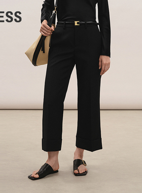 【商场同款】LESS2026春新款休闲通勤喇叭九分西装裤女2Q1E16650