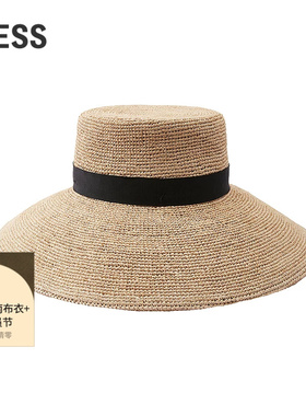【商场同款】LESS2026夏新款拉菲草手工编织帽女度假风3Q4K10100