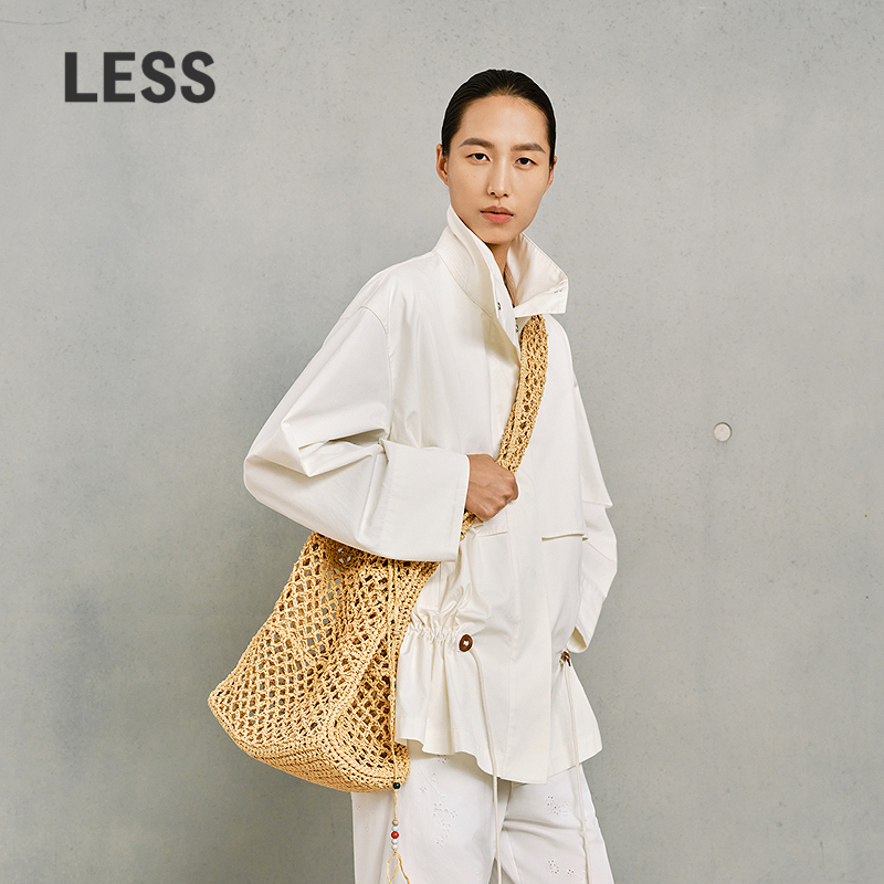 LESS设计感工装全棉抽绳夹克外套