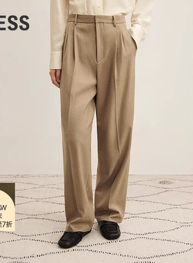 【商场同款】LESS2025年冬新款精纺休闲纯色通勤直筒裤2PAE15370