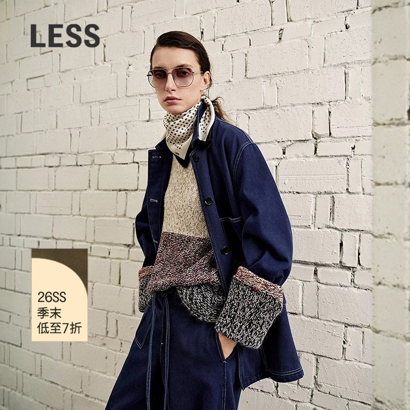LESS工装复古丹宁牛仔夹克图片