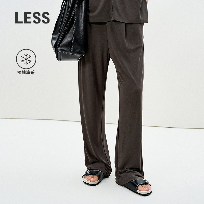 LESS接触凉感垂感直筒休闲裤图片