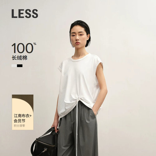 LESS长绒棉无袖系带T恤