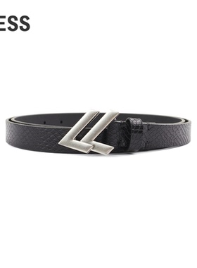 LESS时尚休闲通勤复古皮带女双L镂空金属腰头百搭腰带3O8K14060