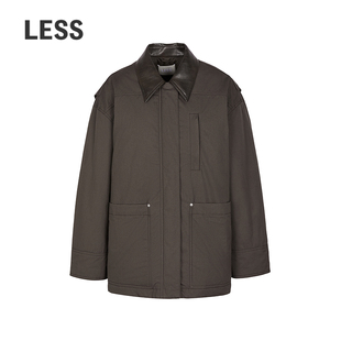 复古白鸭绒羽绒服2PBC1519H LESS2025冬新巴恩风工装 商场同款